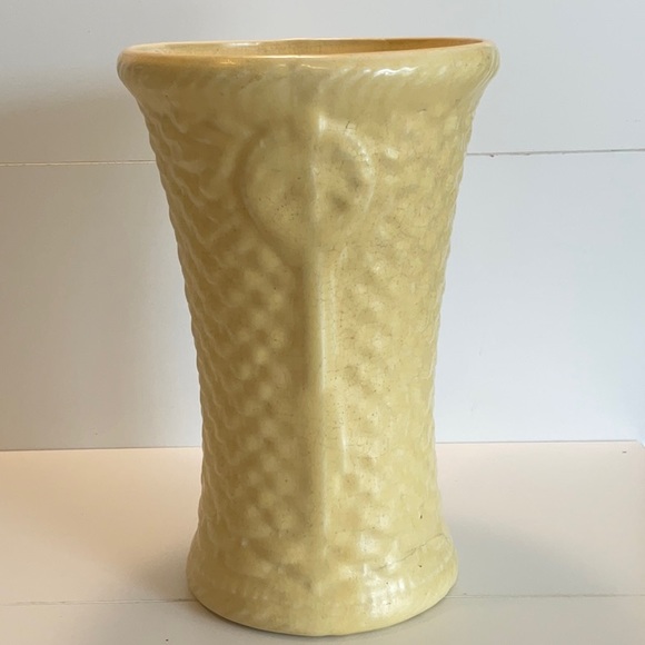 Mccoy Accents Vintage Mccoy Pottery Basketweave Tall Vase